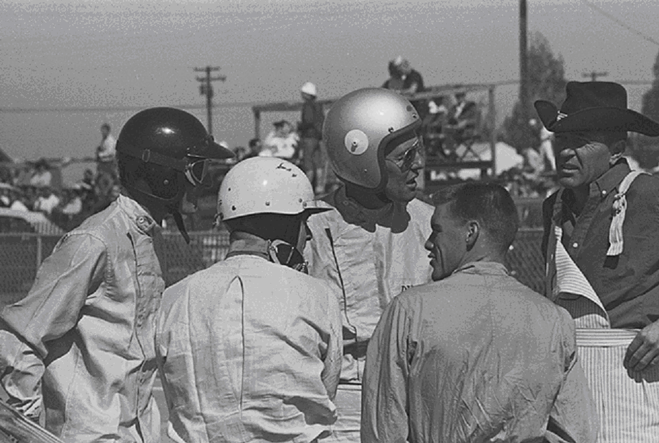 Dave MacDonald and Fireball Roberts co-drive the Shelby Cobra Roadster at the 12 HRS Sebring in 1963